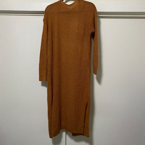 NWOT - Beautiful long sleeve rust/brown/gold maxi sweater/jacket, size L - Picture 9 of 16